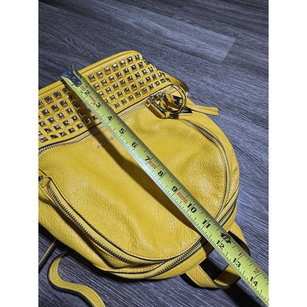 Michael Kors Yellow Gold Studded Leather Rhea Medium  Backpack - Picture 4 of 8